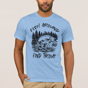 Camiseta Gráfico de Pescar e Encontrar Truta