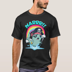 Camiseta Gráfico de Piada do Narwhal Pirate Narwhal Sea Uni