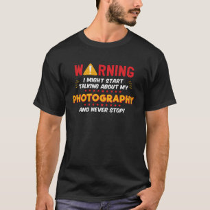 Camiseta Gráfico de Piada Fotografia da Câmera Fotográfica