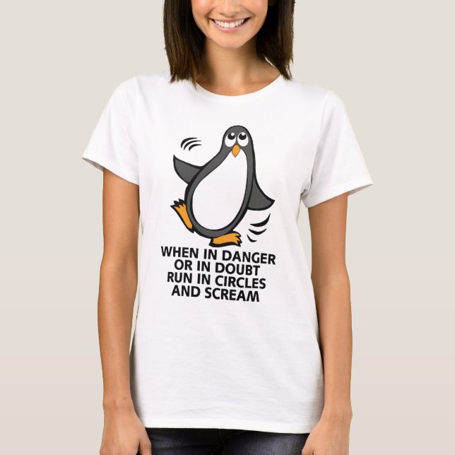 Camiseta Gráfico de Pinguim Engraçado (Frente)