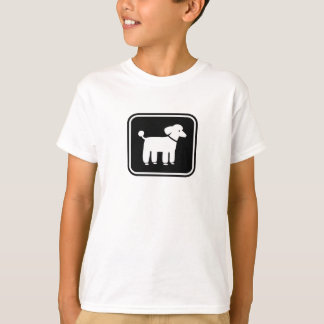 Camiseta Gráfico de Poodle (Branco no Preto)