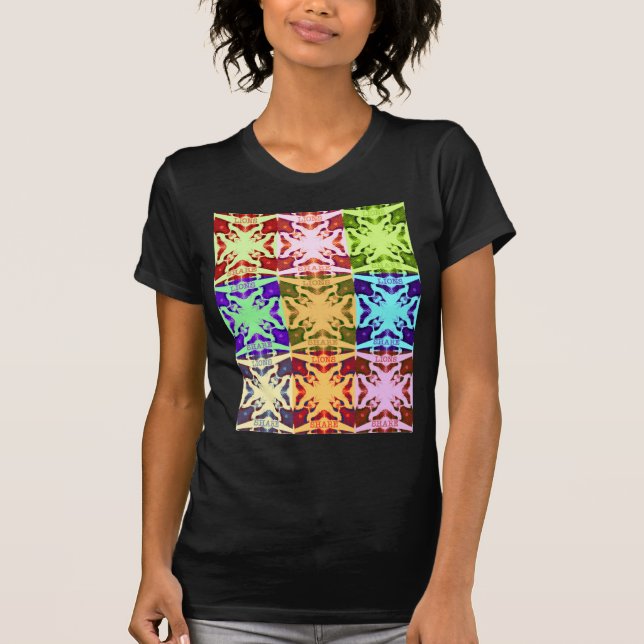 Camiseta Gráfico de Pop de arte africano marcado (Frente)