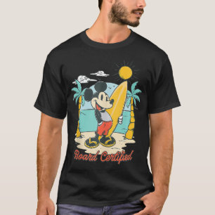 Camiseta Gráfico de Praia de Verão Certificado com Surfboar