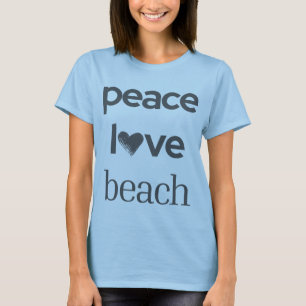 Camiseta Gráfico de Praia Paz Amor - Vida Oceânica Costeira