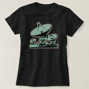 Camiseta Gráfico de Prato de Satélite Retro