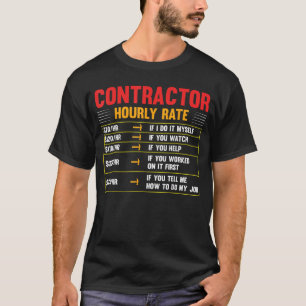 Camiseta Gráfico de Preço da Taxa Horária do Prestador de S