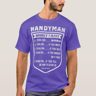 Camiseta Gráfico de Preços do Trabalho de Taxa Horária de H