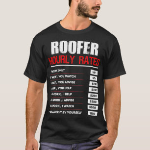 Camiseta Gráfico de Preços Horários do Roofer Frio Funny