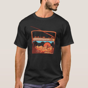 Camiseta gráfico de Rádio Vintage Retro Camping