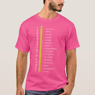 Camiseta Gráfico de Régua de Comprimento de Barba Quão Long