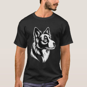 Camiseta Gráfico de Retrato de Border Collie – Preto Minima