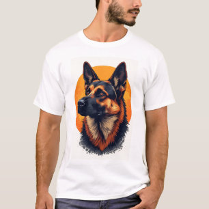 Camiseta Gráfico de retrato de cão Pastor Alemão