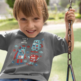Camiseta Gráfico de Robôs Retroativos de Mensagens Personal