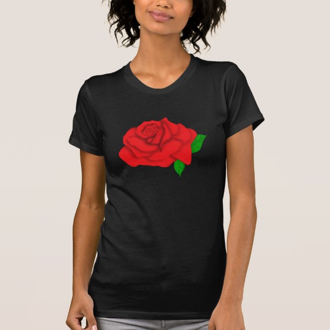 Camiseta Gráfico de rosa vermelha (Frente)