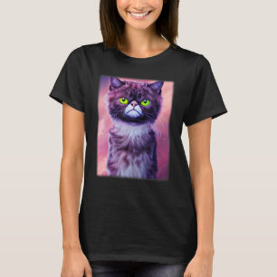 Camiseta Gráfico de rosto de gato animal de estimação imp