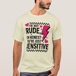 Camiseta Gráfico de Sass Negrito - Declaração "Não sou Rude
