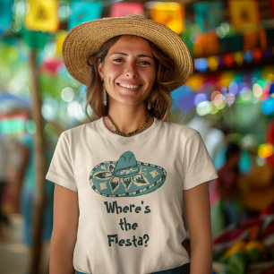 Camiseta Gráfico de Slogan Personalizado do Sombero Azul Tu