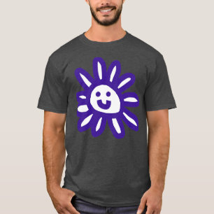 Camiseta Gráfico de Smiley face de margarida azul