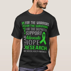 Camiseta Gráfico de Suporte à Consciência Mental Verde