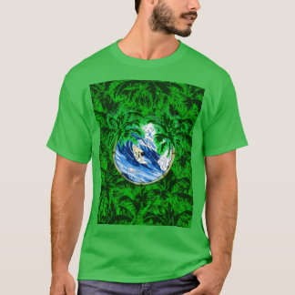 Camiseta Gráfico de Surfias Tropicais
