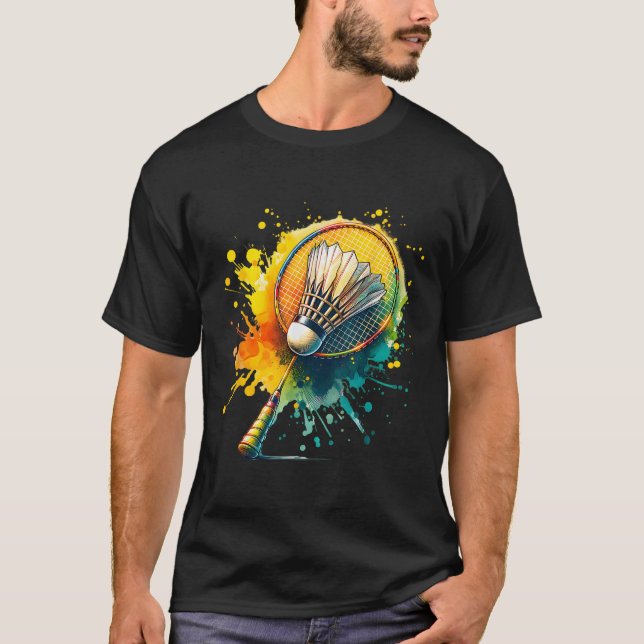 Camiseta Gráfico de Tartaruga de Badminton (Frente)