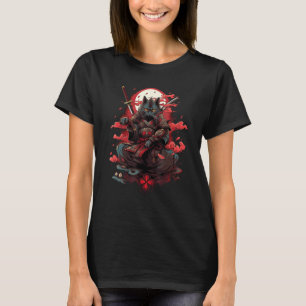 Camiseta Gráfico de tatuagem Ninja do Cat Samurai