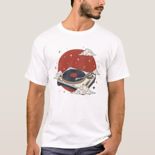 Camiseta Gráfico de toca-discos de vinil japonês retrô