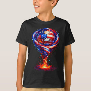 Camiseta Gráfico de Tornado de Futebol Patriótico Ll Améric