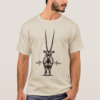 Camiseta Gráfico de Vida Selvagem Africana de Órix Antílope
