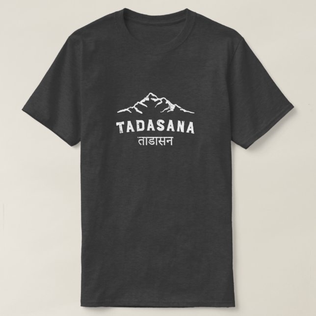 Camiseta Gráfico de Yoga Tadasana masculino (Frente do Design)