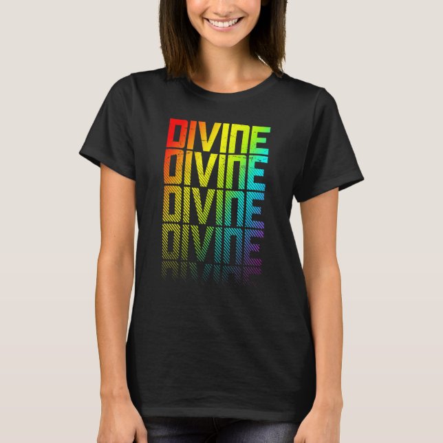 Camiseta Gráfico Desvanecido De Texto Do Orgulho gay Arco-Í (Frente)