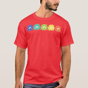 Camiseta Gráfico direito de cinco flores