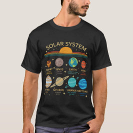 Camiseta Gràfico Divertido do Sistema Solar com Humor dos P