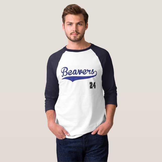 Camiseta Gráfico do basebol dos castores (Frente Completa)