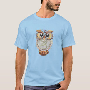 Camiseta Gráfico do Bordado de Coruja Celta