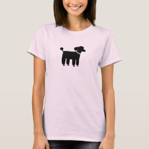 Camiseta Gráfico do cão de caniche (preto)