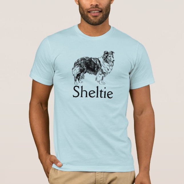 Camiseta Gráfico do cão de Sheltie (Frente)
