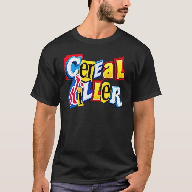 Camiseta Gráfico Do Cereal Killer Para O Cereal Da Sua Famí (Frente)