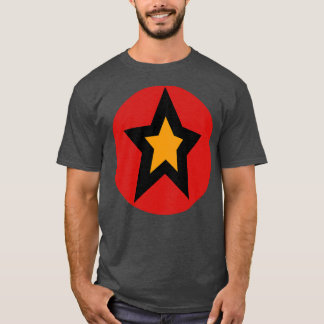 Camiseta Gráfico do Círculo Vermelho Dourado