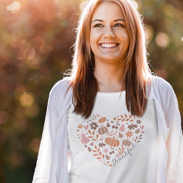 Camiseta Gráfico do Coração de Queda Sazonal Agradável (Criador carregado)