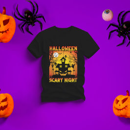 Camiseta Gráfico do Dia das Bruxas Assombrado de Spooky