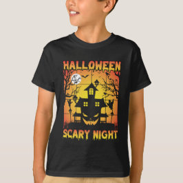 Camiseta Gráfico do Dia das Bruxas Assombrado de Spooky