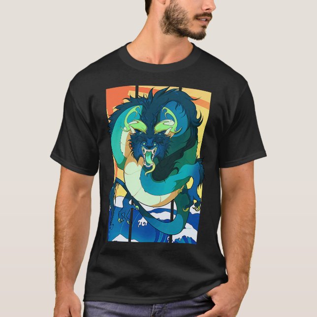 Camiseta Gráfico do Dragão Oriental (Frente)