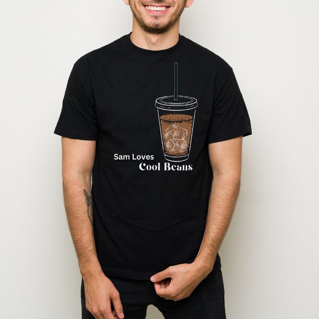 Camiseta Gráfico do esboço do café gelado do legal Beans (Criador carregado)