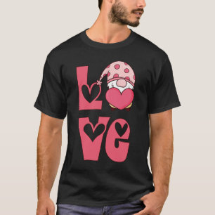 Camiseta Gráfico do Gnomo do feliz dia de os namorados Love