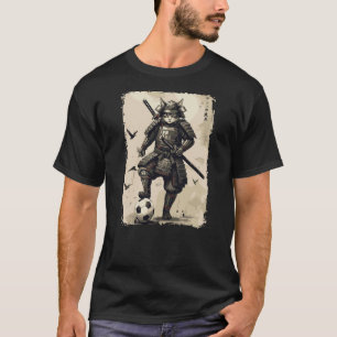 Camiseta Gráfico do Guerreiro Japonês Futebol de Gato Samur
