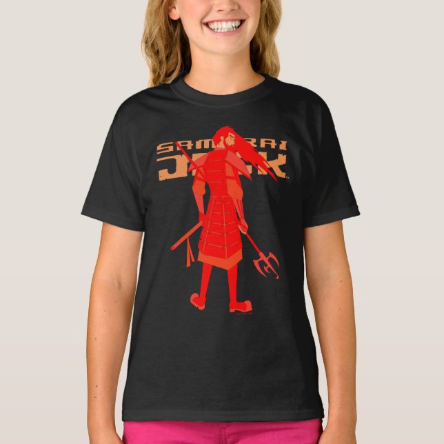 Camiseta Gráfico do Guerreiro Vermelho Samurai Jack (Frente)