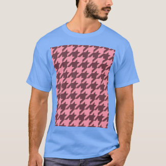 Camiseta Gráfico do padrão de Houndstooth Rosa Baker Miller