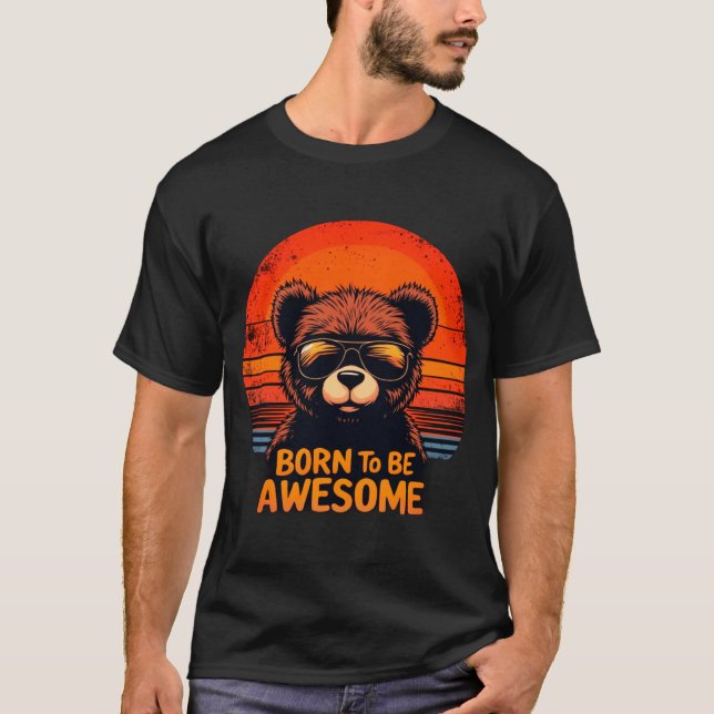 Camiseta Gráfico do Urso Retro Incrível (Frente)