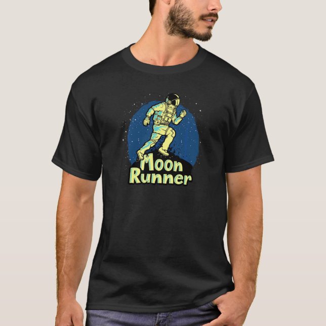 Camiseta Gráfico do Workout do Astronauta da Lua Divertida (Frente)